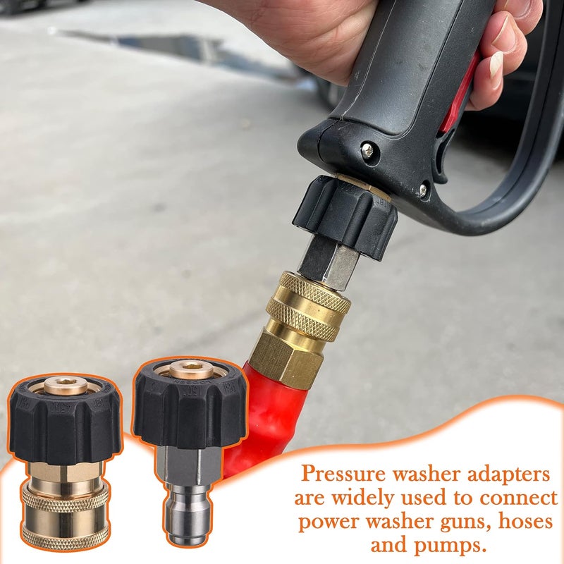 JOEJET Pressure Washer Couplers, M22 14mm to 3/8" Quick Connect for Pressure Washer Hose - Image 5